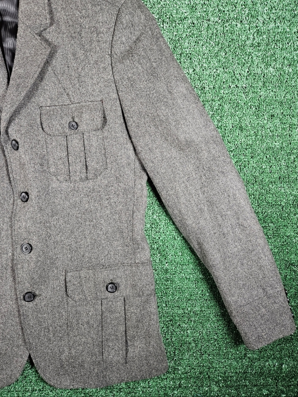 H&M Gray Wool Blend Field Jacket / Mens Size US 42R / Color - Dark Gray - Picture 8 of 12